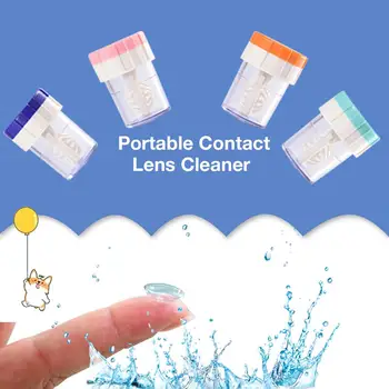 

Newly Contact Lens Cleaner Case Box Manual Rotation Type Plastic Container Storage Holder For Travel