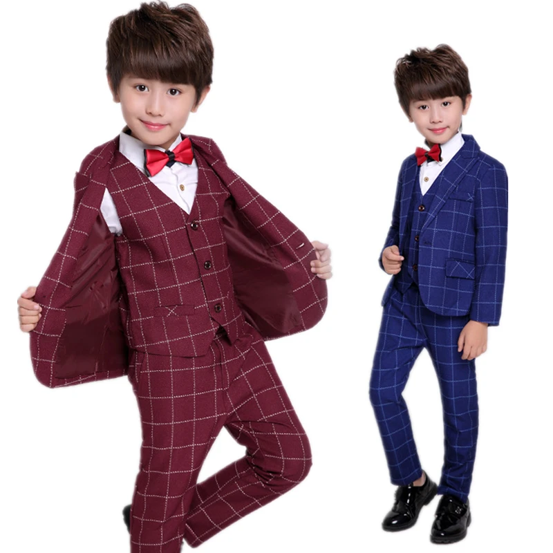 Children Suit Baby Boys Suits for Weddings Boy Formal Prom Suit Kids Plaid Blazer Vest Pants Children Clothes Set Costume B052 цена Children Suit Baby Boys Suits for Weddings Boy Formal Prom Suit Kids Plaid Blazer Vest Pants Children Clothes Set Costume B052 цены онлайн