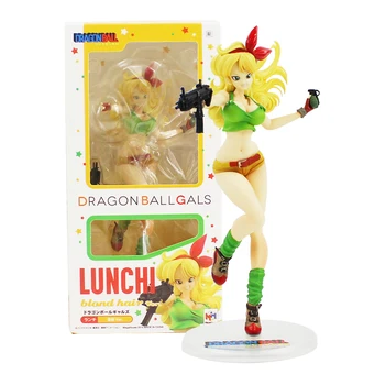 

20cm Dragon Ball Z Gals Lunchi Blue Hair and Blond Hair Bulma Dragon-Ball Doll PVC Figure Collectible Model Toy
