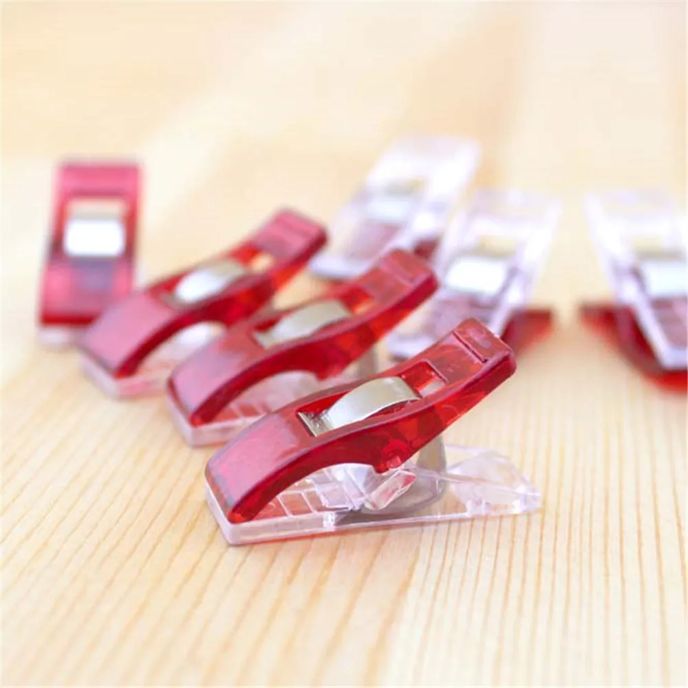 50pcs a SET Home DIY Red Wonder Clips for Fabric Quilting Craft Sewing