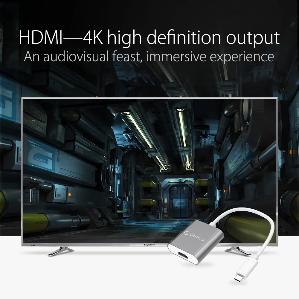 ORICO 4K 60Hz Алюминиевый USB 3 1 Тип C к HDMI концентратор видео адаптер конвертер для MacBook