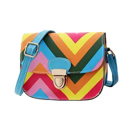 Новые модные женские туфли сумка семь цветов цепь цветов радуги небольшой площади сумка женская сумка через плечо из полиуретана
