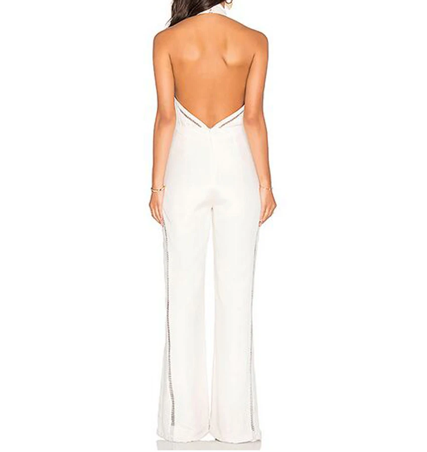 Стиль № P122 белые шелковые сексуальные комбинезоны с открытой спиной|jumpsuit style|style