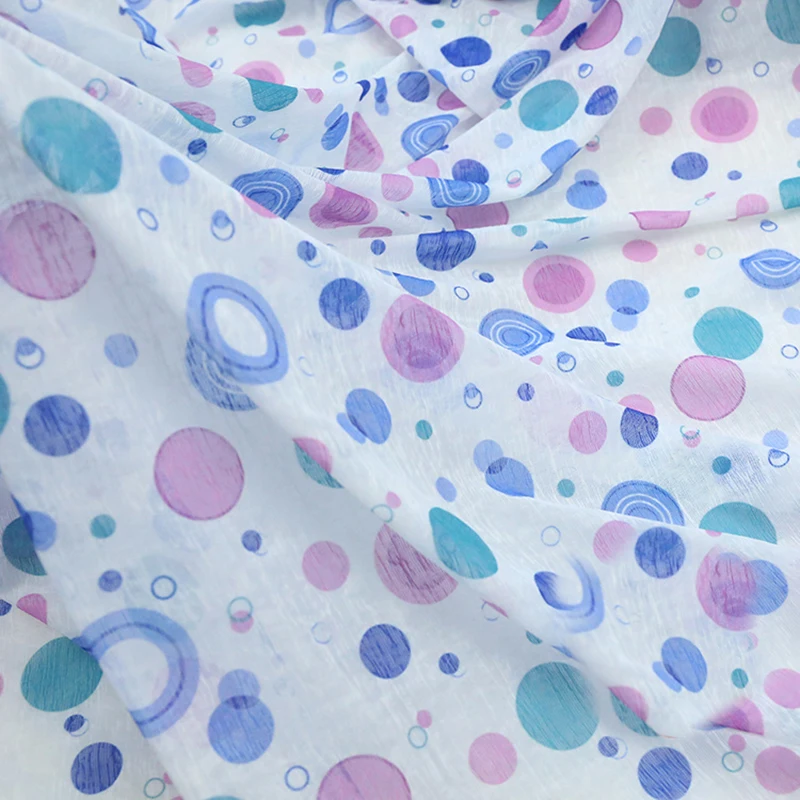 150*100cm silk soft water drops print Koshibo fabrics For summer dress