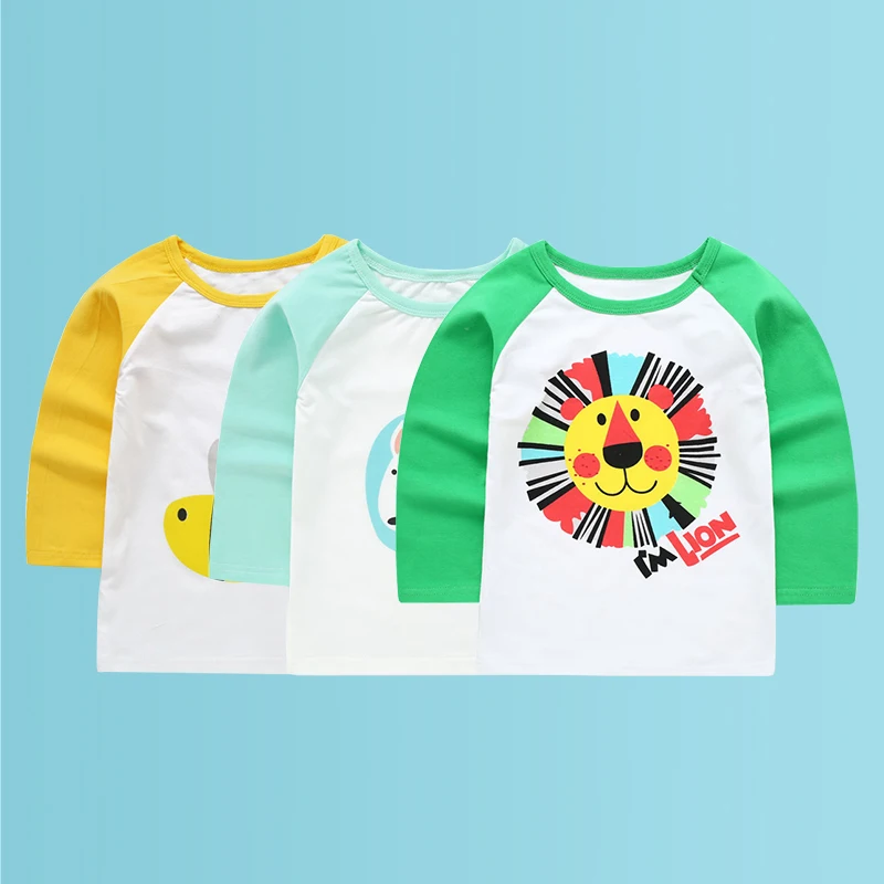 

3pcs/lot King Lion Kids T-shirts Clothes Long Sleeve T-shirt For Boy Baby Girls Tops Children's T Shirt For Girls Child T Shirts