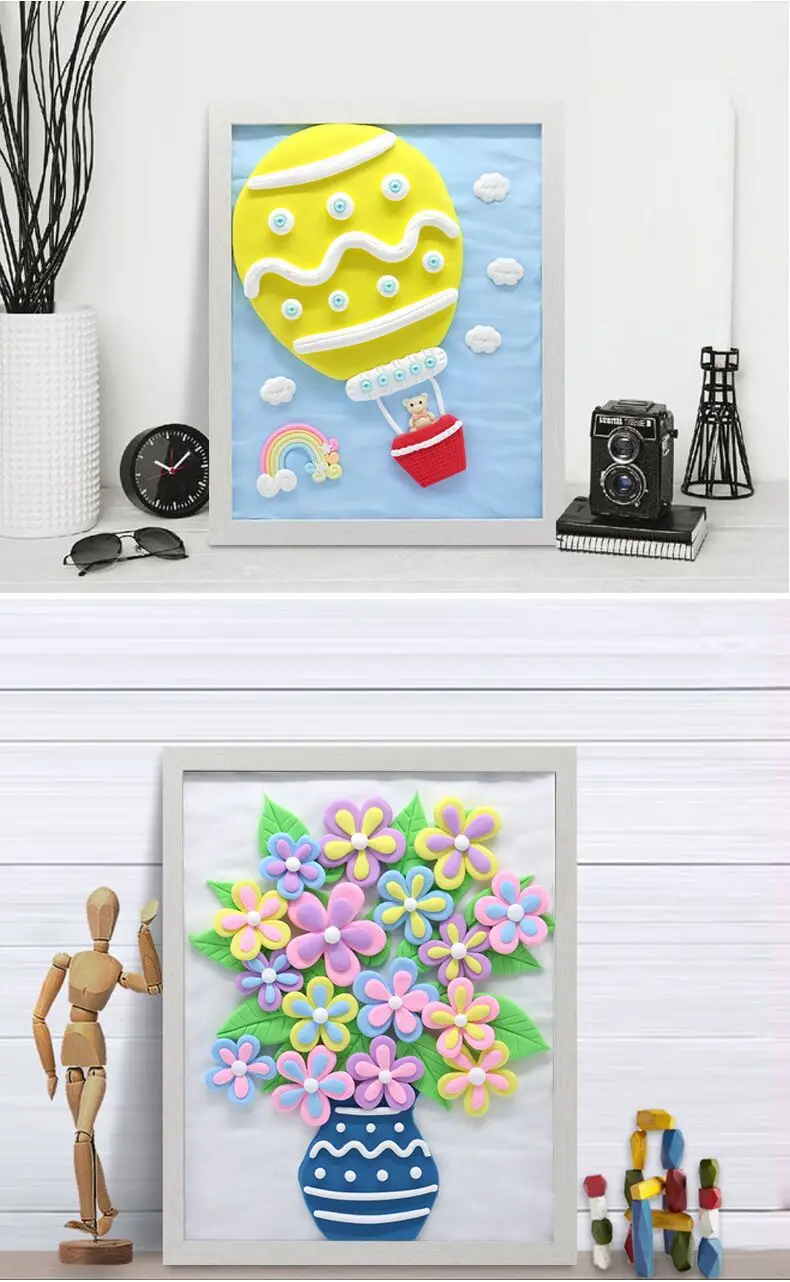 DIY Air сухой Сверхлегкий глиняный набор картины в стиле фентези рамка офисный домашний декор креативные подарки миниатюрная сборка модель