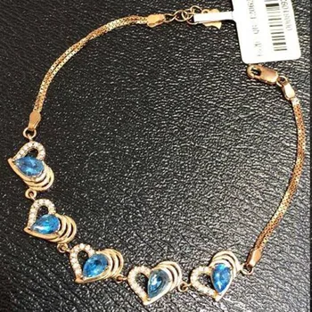 

2017 Hot Sale Qi Xuan_Free Mail Blue Stone Elegant Bracelets_Rose Gold Color Fashion Bracelets_Manufacturer Directly Sales