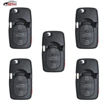 

KEYECU 5 Pcs Replacement Remote Key Keyless Entry Fob 3+1 Button 315MHZ 4D0 837 231 P for Audi A4 A6 TT Quattro with ID48 Chip