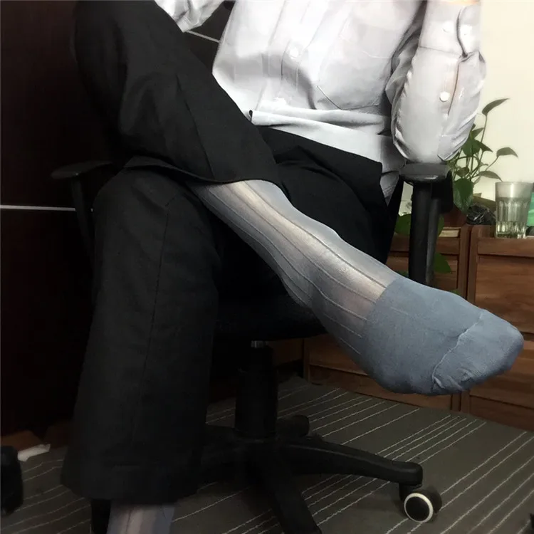 1 пара нейлоновые шелковые мужские чулки прозрачные мужские носки полосатые дизайнерские деловые официальные мужские носки
