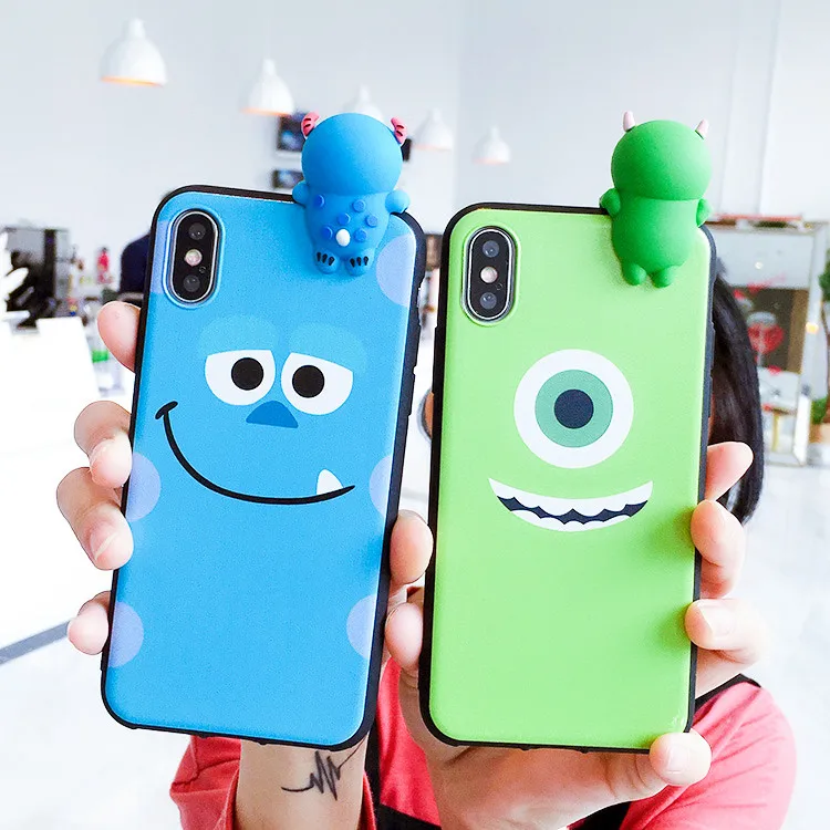 Чехол SAM S10 3D с монстрами милый силиконовый чехол для телефона Samsung Galaxy S6 S7 S8 S9 S10plus