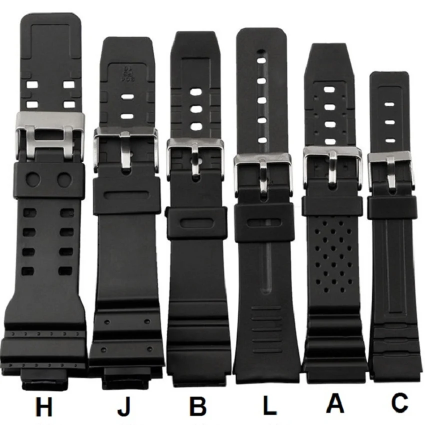 

16mm 18mm 20mm 22mm Watchband Silicone Rubber Bands For Watches EF Replace Electronic Wristwatch Band Sports Watch Straps