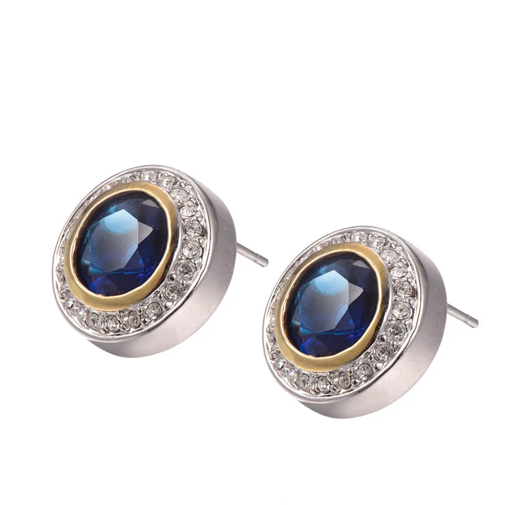 

Blue Crystal Zircon With Multi White Crystal Zircon Earrings 925 Sterling Silver Earrings TE628