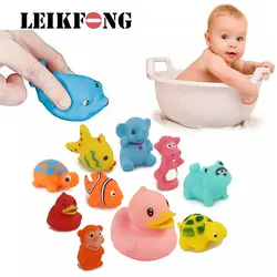 Милые мягкие резиновые поплавок Squeeze Sound Dabbling игрушки детские игрушки для купания игрушки животные игрушки для ванной
