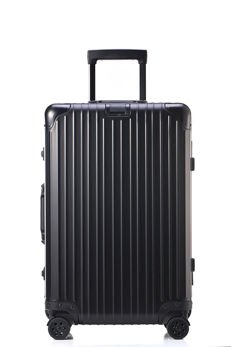 

2017 New high quality Full aluminium black travel luggage Men and women on board suitcases
