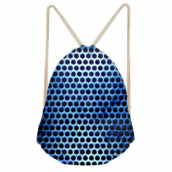 

Noisydesigns Mesh weaving blue red simple personality 3D Tropical Printed Backpack Women Girls New Drawstring Bag Casual Travel
