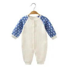 Осенняя хлопковая стеганая одежда с длинными рукавами для детей возрастом от 18 лет спортивный костюм, одежда для альпинизма хлопковая детская одежда для 0 лет