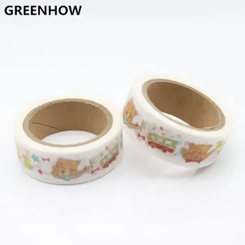 

GREENHOW DIY Japanese Paper Washi Tapes Animals Donuts Masking Tapes Decoration Adhesive Tapes stickers stationery 8122