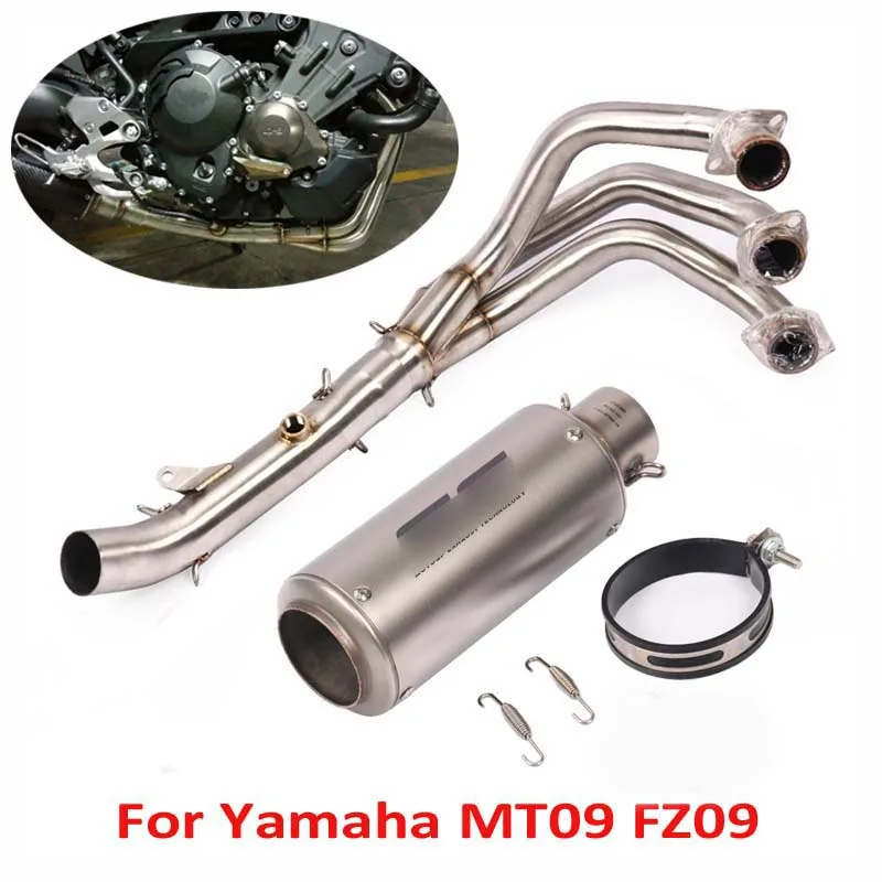 

Motorcycle Muffler Exhaust Pipe Tip Muffler Header Front Link Tube Whole Set System Pipe for Yamaha MT09 FZ09 MT-09 FZ-09