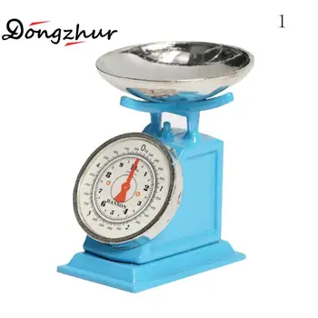 

Dongzhur Dollhouse Miniatures 1:12 Accessories Mini Kitchen Scale Miniature Model Blue Or Green Cute Kitchen Scales Dollhouse