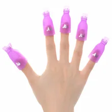 10pcs Plastic Acrylic Nail Art Soak Off UV Gel Nail Polish Remover Wrap Clip Cap Nails Nail Tools
