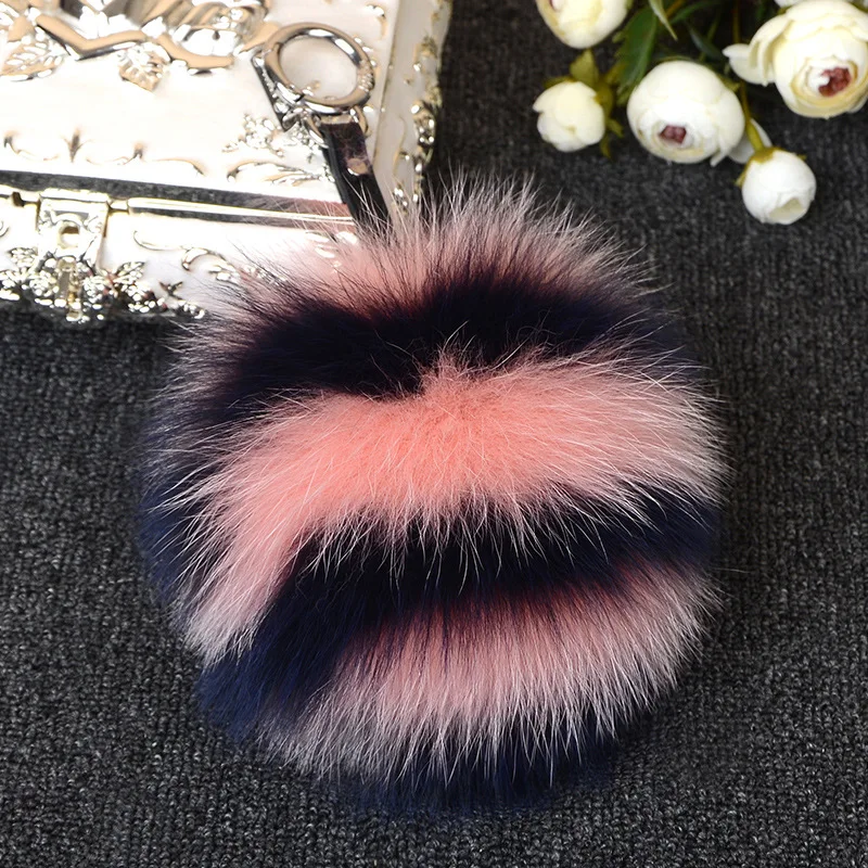 

Fashion 15cm Multicolour Real Fox Fur Keychain Fluffy Fur Ball Keychain Fur Pompom Key Chain Pompon Keyring Charm Bag Pendant