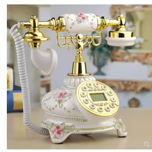 Teléfono Clásico de hotel vintage con doble campana y manos libres, teléfono antiguo fijo vintage, Dial de rellamada telefónica inalámbrica giratorio