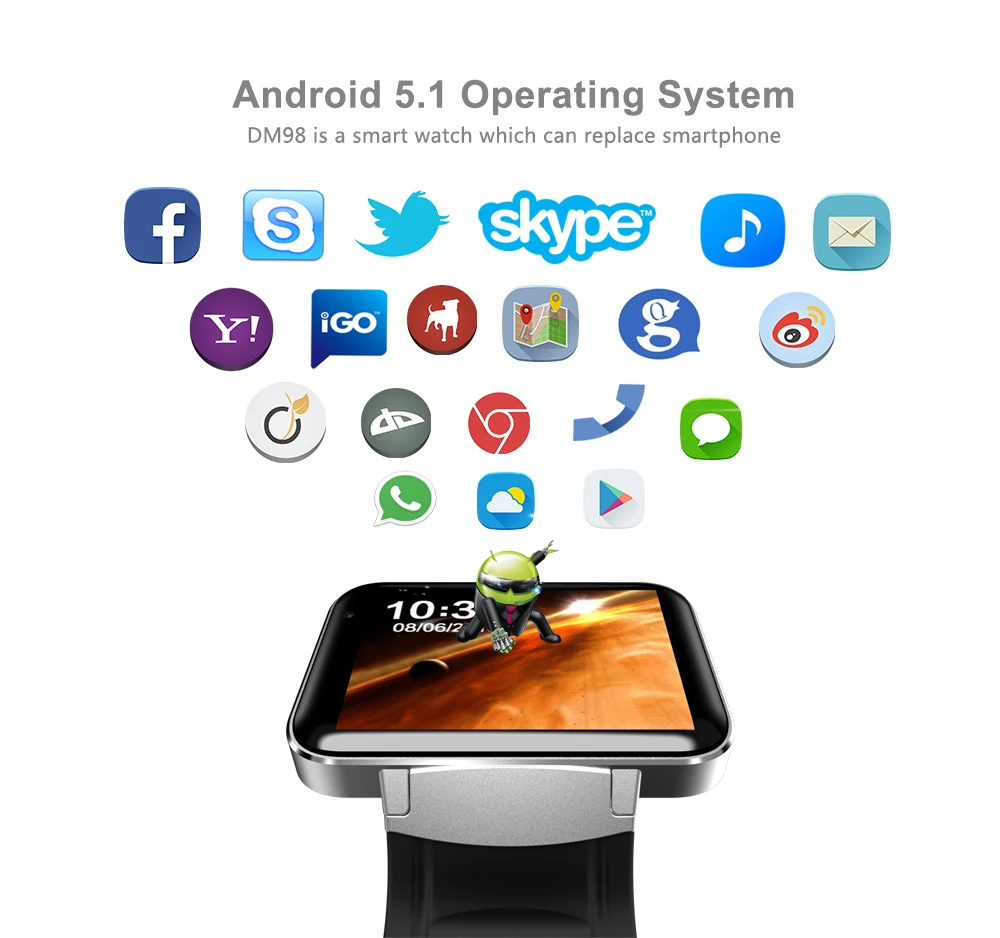 

New era smart watch New realm of smart watch phone with GPS WIFI RAM 512MB ROM 4G MT6572A Dual core 1.2G support app download