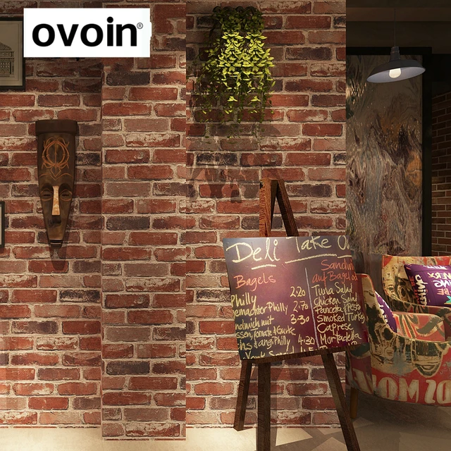 Rustic Vintage 3D Faux Brick Wallpaper Roll Vinyl Old Stone Wall Paper For Restaurant Cafe Decor Rustic Vintage 3D Faux Brick Wallpaper Roll Vinyl Old Stone Wall Paper For Restaurant Cafe Decor