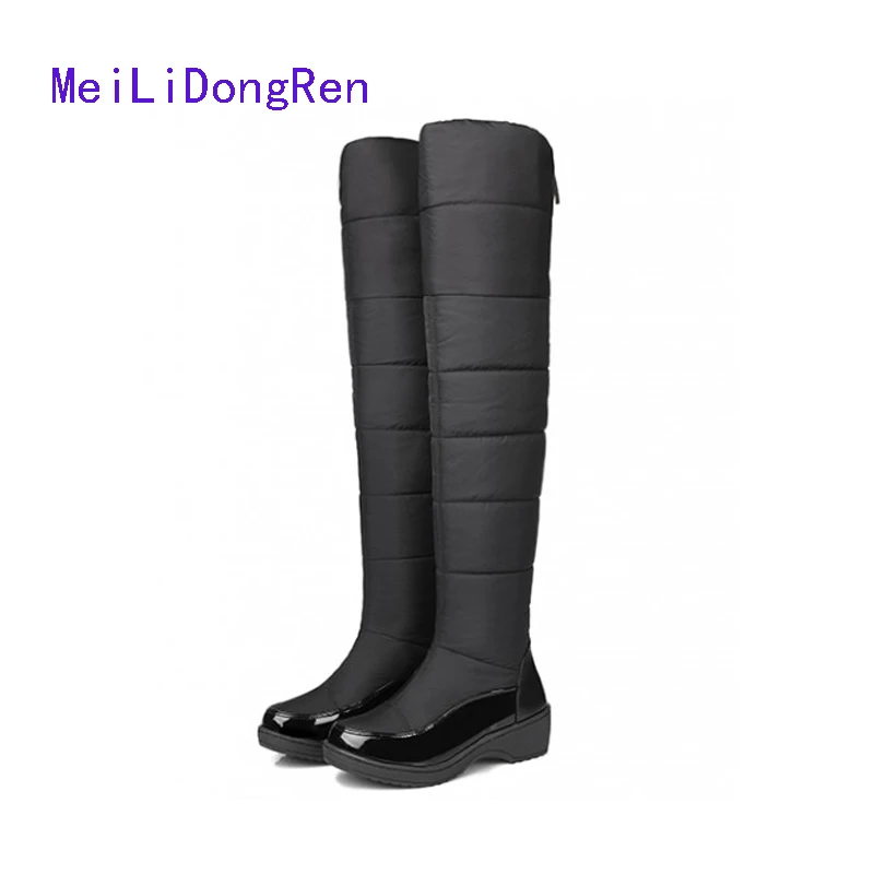 2017 High Quality Winter Shoes Women Knee High Boots Waterproof Cotton