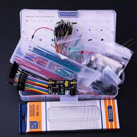 Модернизированный модуль электропитания, соединительный провод, прецизионный потенциометр, макетная плата 830 точек связи для Arduino