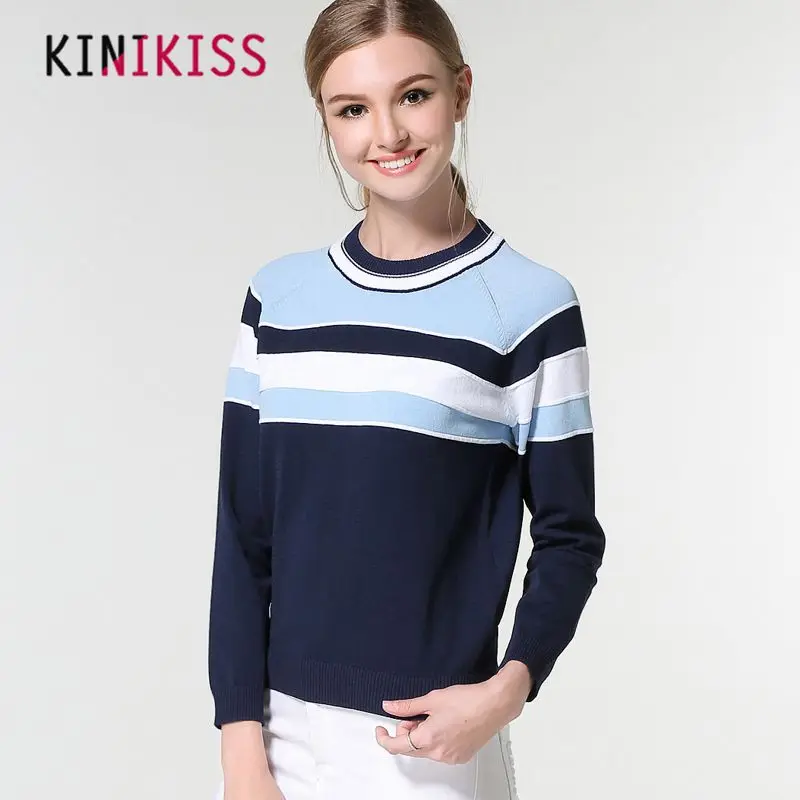 Autumn Women New Stripe Knit Sweater Women Jacket Stripe