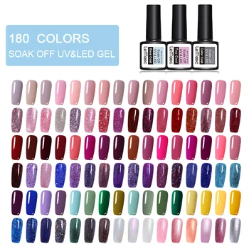 

LEMOOC 8Ml Soak Off Base Gel Top Coat Matte Top Gel Polish Nail Gel varnish Long Lasting Nail Glitter Color Gel