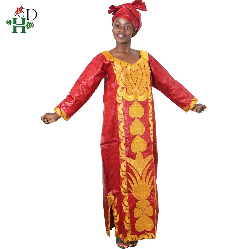 Африканская одежда вышивка Базен платье Женская африканская женская одежда хлопок длинное обтягивающее платье africain femme