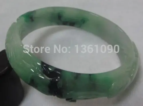 

xd 00454 BEAUTIFUL CHINA EMERALD CARVING 3 COLOR JADE GEMS BANGLE BRACELET 59.5mm (A0502)