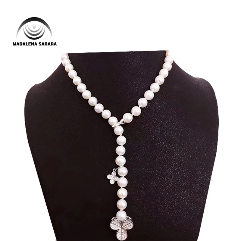 MADALENA SARARA ELEGANTE AAA 8 мм Ожерелье с пресноводным жемчугом белый жемчуг