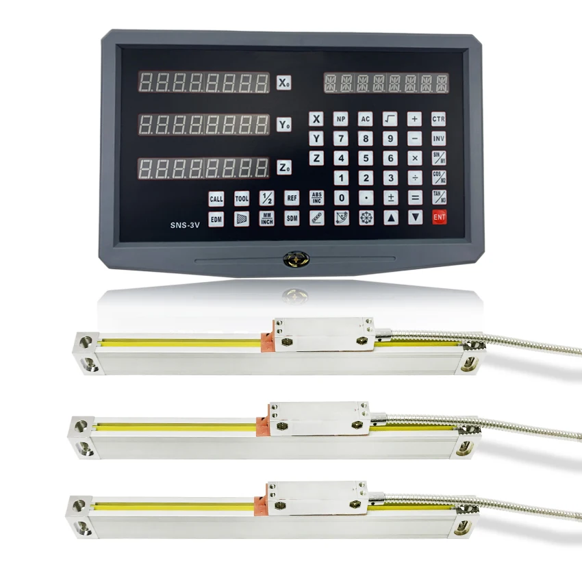 

3 Axis Dro Set with 3 PCS 5u Linear Scales/Scale Dimensions 400 450 500 600 700 800 900 1000mm for Milling machine free shipping