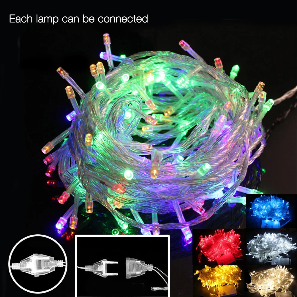 СВЕТОДИОДНАЯ Гирлянда для рождественской елки 33 фута 10 м 50 светодиодов|garland led|light