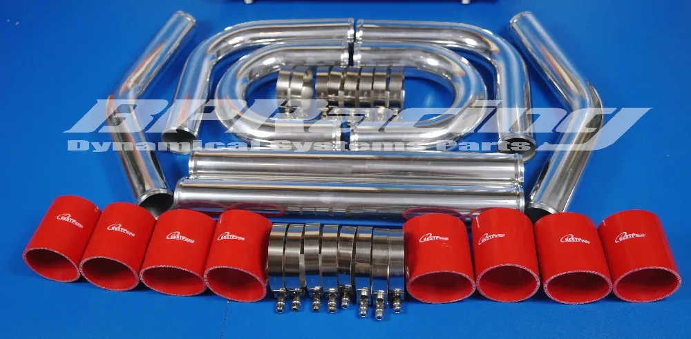 2.25 TURBO INTERCOOLER PIPE PIPING DIY KIT 57MM SILICONE BLUE