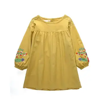 

Summer dresses for girls elegant style children dress embroidery design girls clothing long sleeve clothes party casual costume