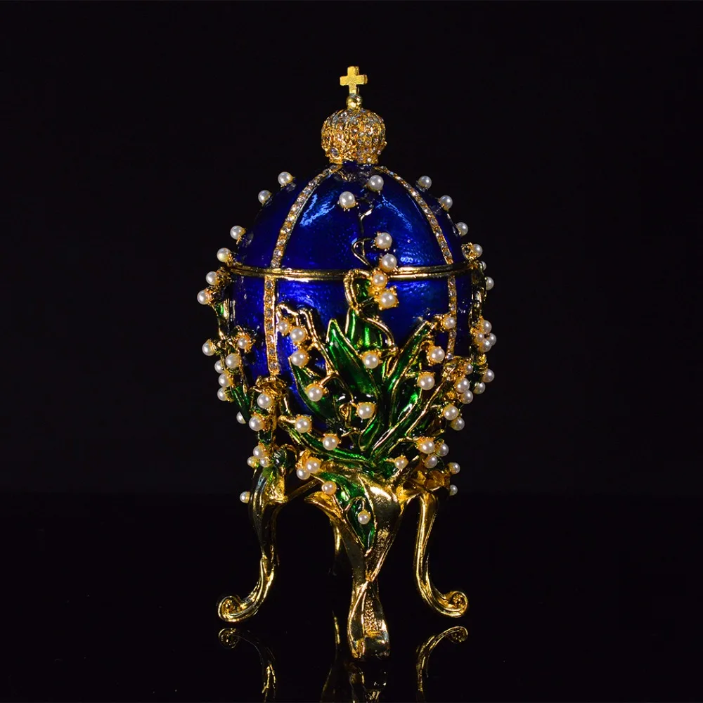 Qifu роскошный ручной работы Металл qifu faberge яйцо жемчужная инкрустация эмаль домашний декор