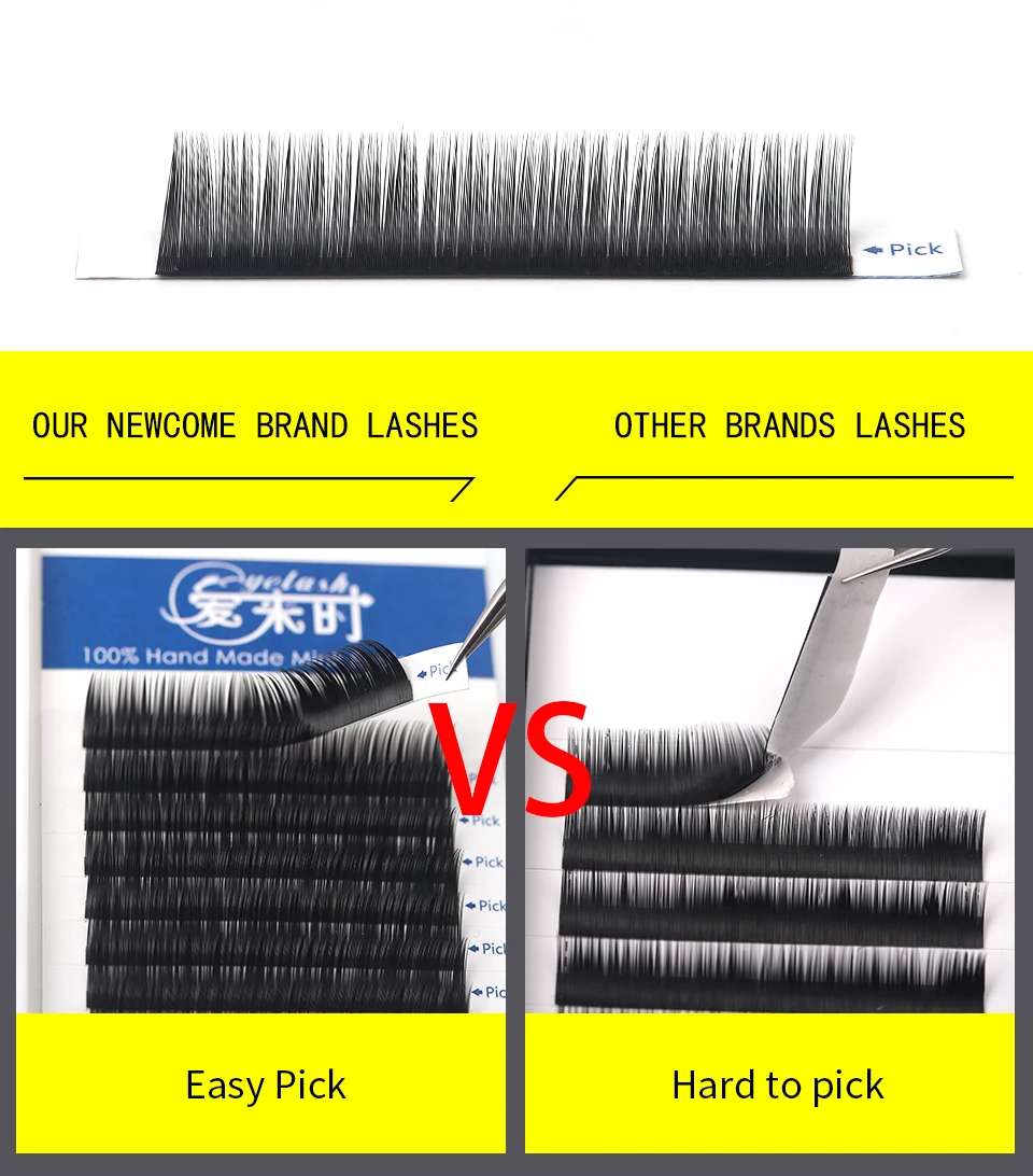 1 Case 16 Lines BCD Individual Eyelash Extensions,Fake Eye Lashes,Natural Silk Mink False Eyelashes 100% Handmade Cilias 0.03mm