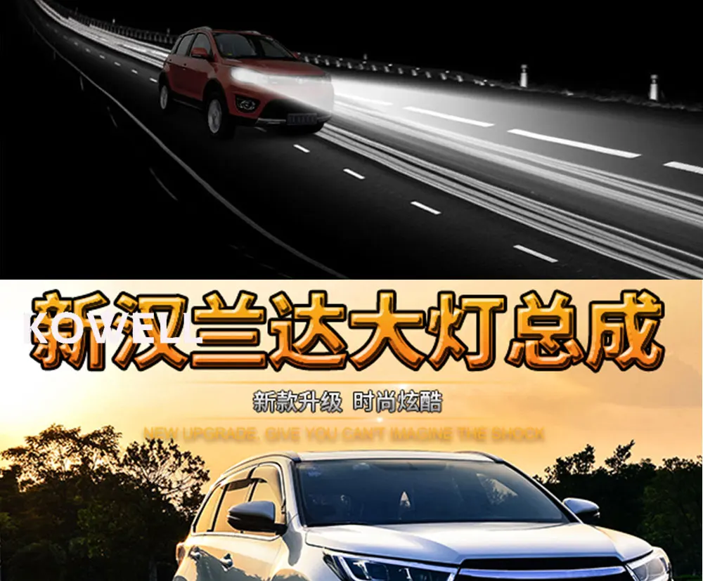 Sale KOWELL Car Styling For Toyota HIGHLANDER headlights For HIGHLANDER head lamp Angel eye led DRL front light Bi-Xenon Lens xenon 1