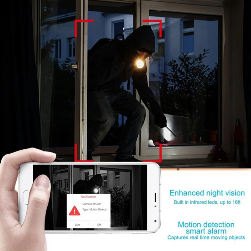 RorainT Smart HD 1080P CCTV Phone Security Monitoring Network Head Home wifi IP Camera Two-way Audio Monitor