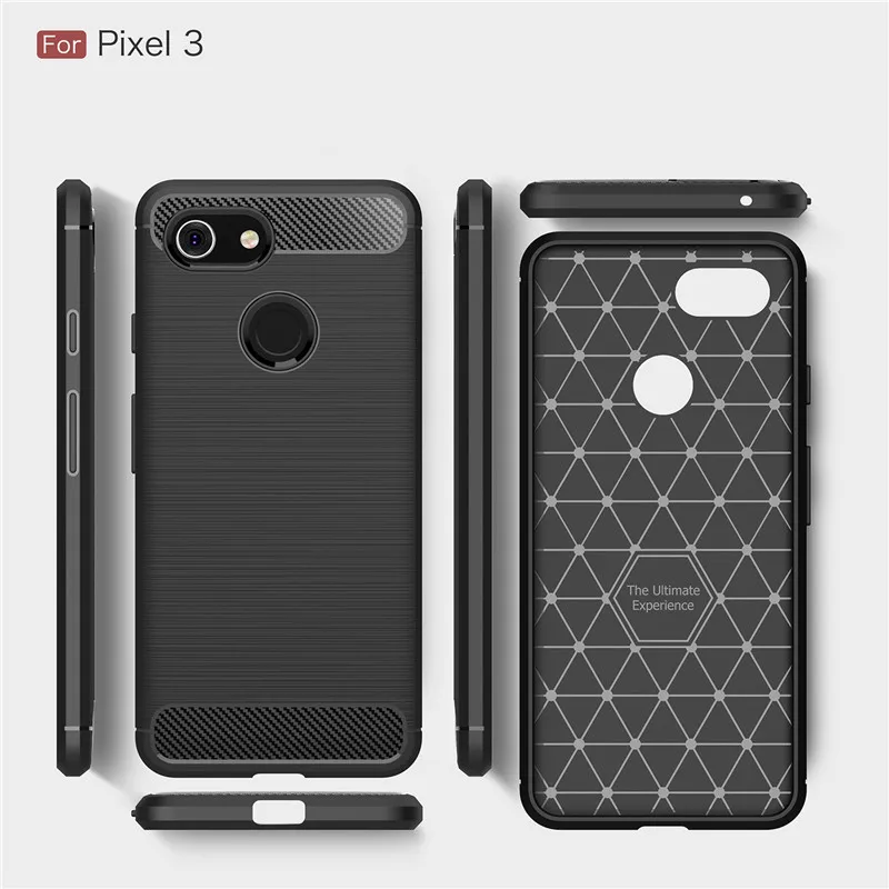 Чехол для телефона из углеродного волокна Google Pixel 3 чехол мягкого ТПУ защитная
