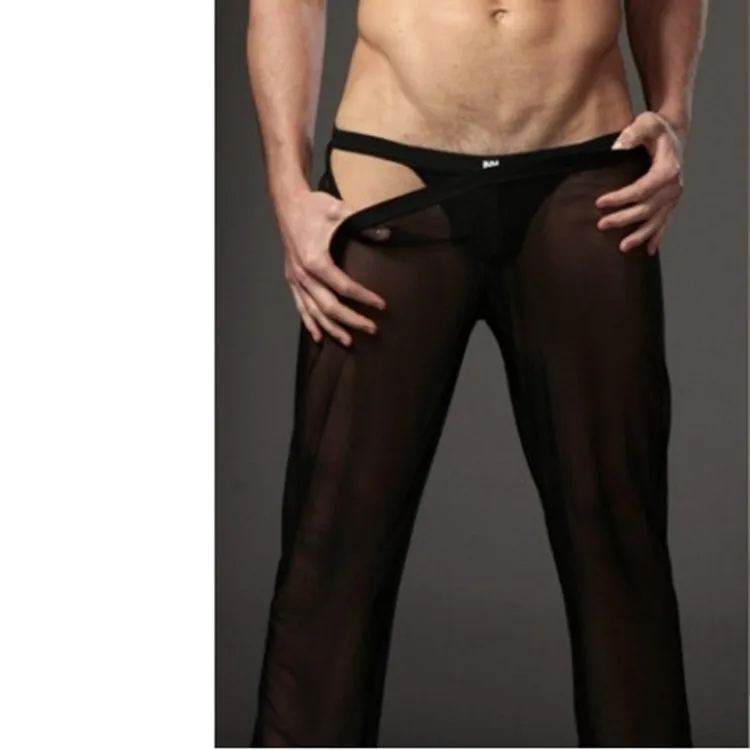 Большие размеры мужские прозрачные марлевые свободные удобные кальсоны мужское сексуальное нижнее белье, плавки, брюки нижнее белье для мужчин