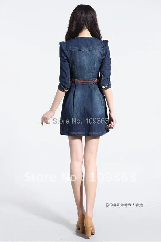 Распродажа джинсовое платье винтажное женское джинсовое платье, популярные женские джинсовые повседневные платья с кружевным воротником больших размеров, QQ1341