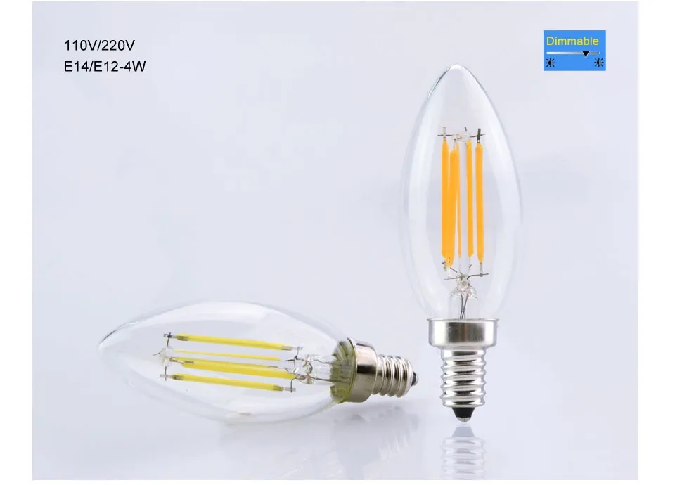 E14 E12 Edison Bulb Led Filament Light Bulb 15