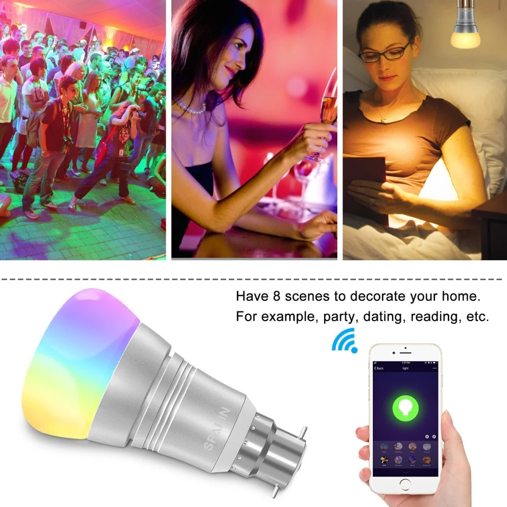 8 11 واط LED متعدد الألوان إضاءة ذكية لمبات الهاتف المحمول WiFi صوت ملون للتحكم توفير الطاقة يعتم لمبة العمل مع اليكسا جوجل المنزل 8 11 واط LED متعدد الألوان إضاءة ذكية لمبات الهاتف المحمول WiFi صوت ملون للتحكم توفير الطاقة يعتم لمبة العمل مع اليكسا جوجل المنزل