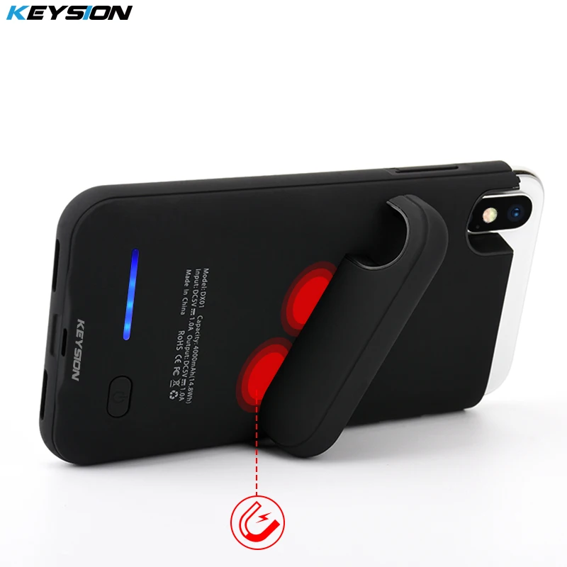 Чехол KEYSION 4000 mAh power Bank для IPhone X ультра тонкий портативный зарядный внешний