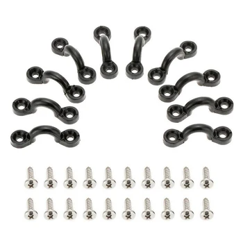 

10pcs C-Shaped Nylon Bungee Deck Loops Tie Down Pad Eye with 20 Screws for Boat Kayak Deck Rigging Kit Boat Kayak Accessories